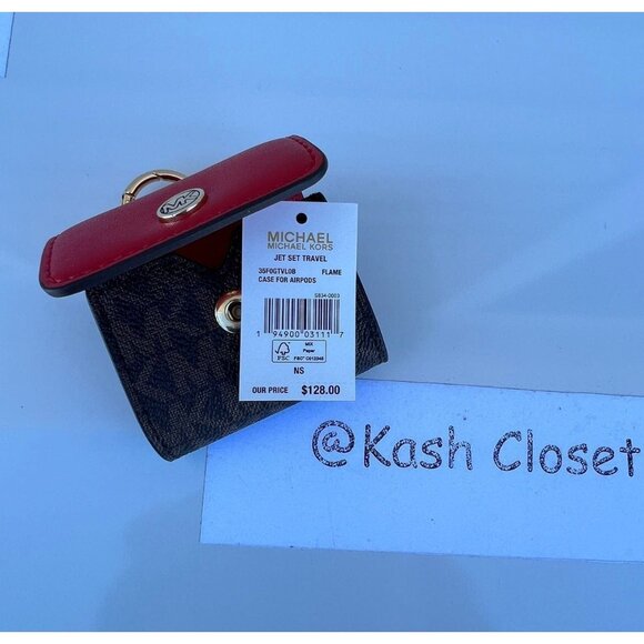 Michael Kors AirPod Case MK Signature Flame - Picture 3 of 3